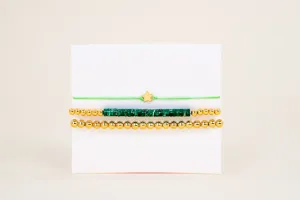 VITAMIN Gold Friends Bracelet (set) Green Star (14K)