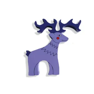 Wooden Moose Animal Magnet